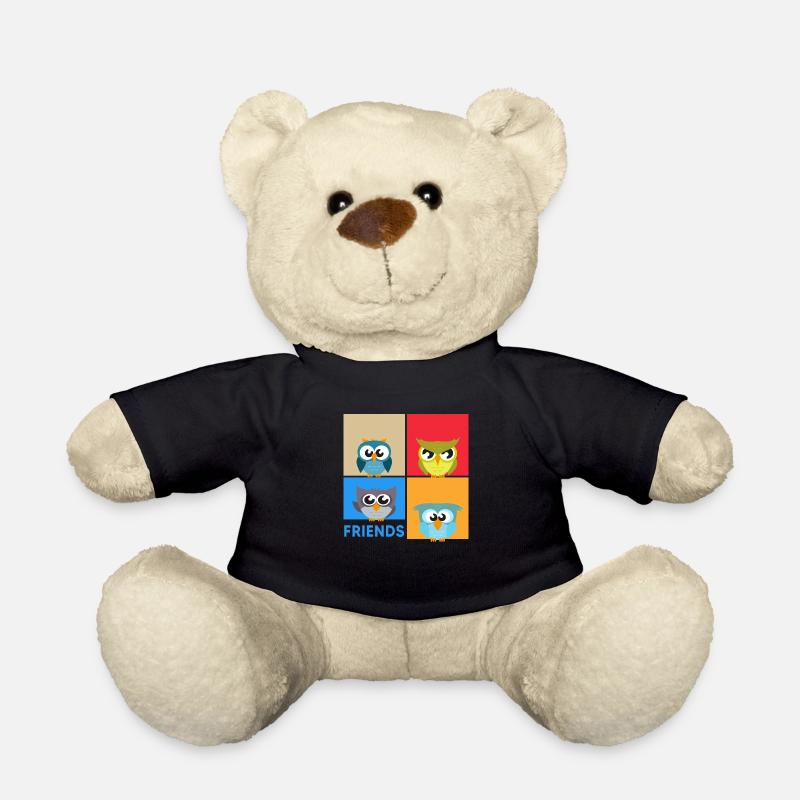 Eule "bunte Eulen" eulenchaos Eulen-Kunst - Teddy - Schwarz