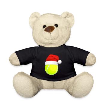 Tennis-Weihnachten | Weihnachts-Tennisspieler - Teddy - Schwarz - Vorne
