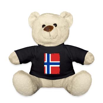 Drapeau de la Norvège Scandinavie Drapeau norvégien - Nounours - noir - Devant