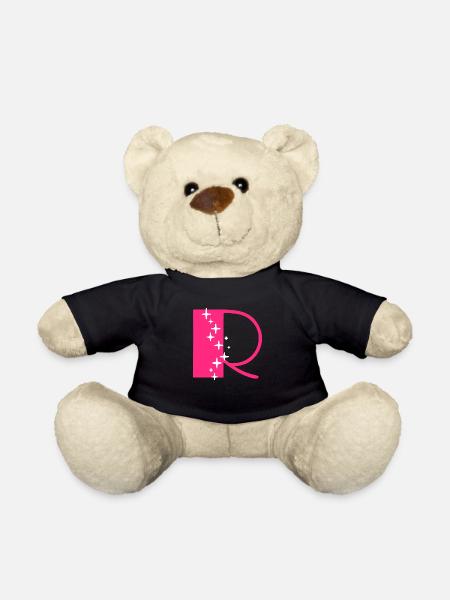 Buchstabe R Glitzer - Teddy - Schwarz