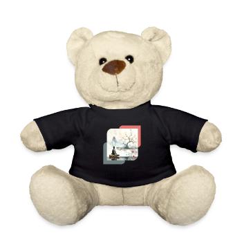Japane style Zen square - Teddy Bear - black - Front