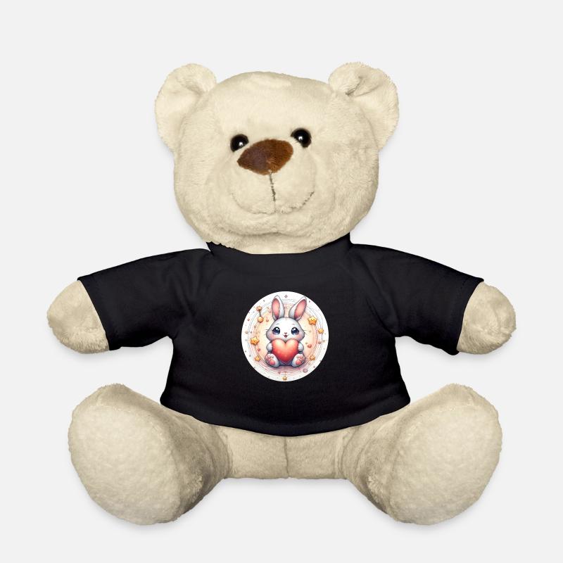 Rabbit with heart - Teddy Bear - black