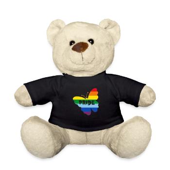 Papillon drapeau arc-en-ciel - Nounours - noir - Devant