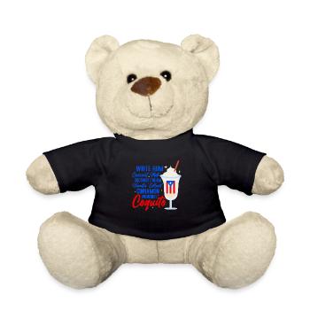 Coquito Recipe Rum Drink Coconut Puerto Rican - Teddy Bear - black - Front
