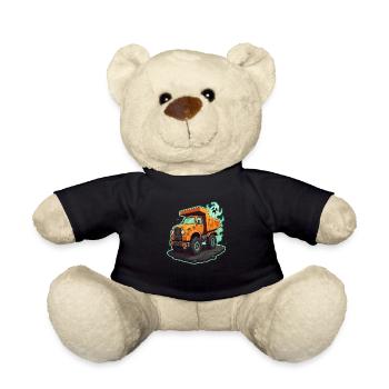 Spooky Construction Trucks Halloween Costume - Teddy Bear - black - Front