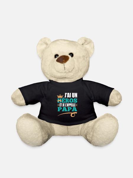 J'ai un héros et je l'appelle papa t-shirt - Nounours - noir