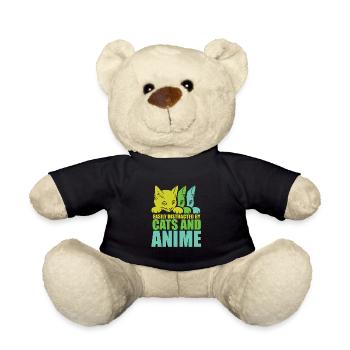 Anime Manga Otaku Kawaii Katzen Katze Kätzchen - Teddy - Schwarz - Vorne