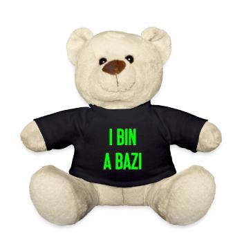 I bin a Bazi – Bayerischer Spruch mit Humor - Teddy - Schwarz - Vorne