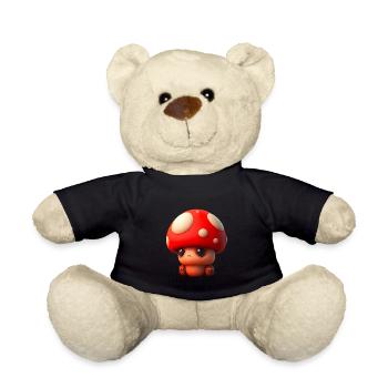 Cute Toadstool Monster Children - Teddy Bear - black - Front