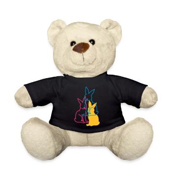 three rabbits - Teddy Bear - black - Front