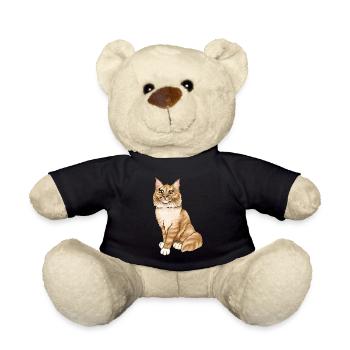 Rote Katze norwegische Waldkatze Illustration - Teddy - Schwarz - Vorne
