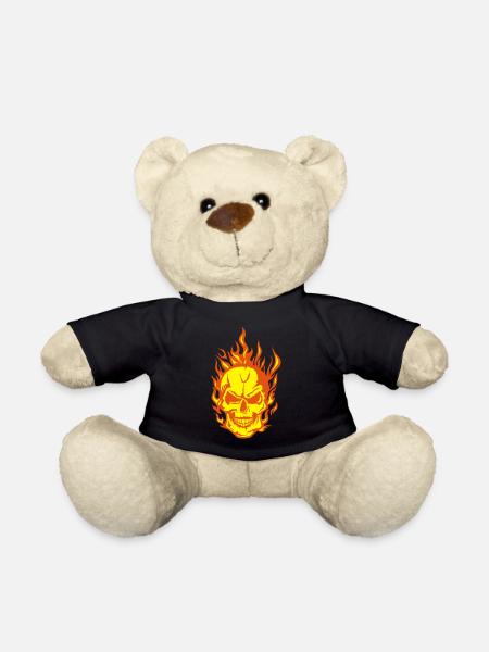 Totenkopf Flamme Flamme Flamme Feuer Skull - Teddy - Schwarz