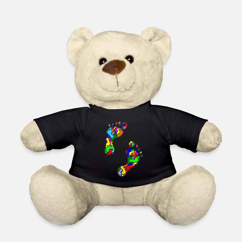 kunterbunte Fußabdrücke - Teddy - Schwarz