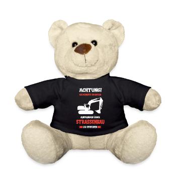 Straßenbau Strassenbauer Bauarbeiter Straßenbauer - Teddy - Schwarz - Vorne