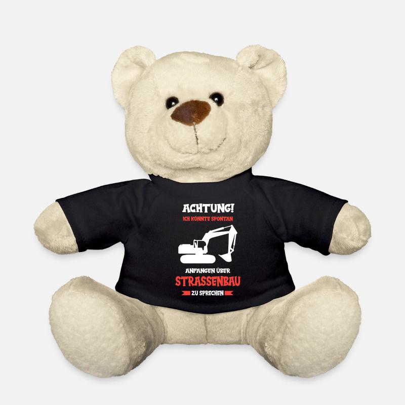 Straßenbau Strassenbauer Bauarbeiter Straßenbauer - Teddy - Schwarz