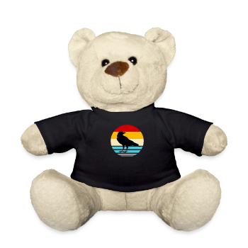 Rabe Raben Vogel Krähe Crow Fliegen Tier Vögel - Teddy - Schwarz - Vorne