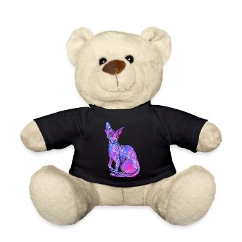 Sphynx Cat Hairless Galaxy Kitty - Teddy Bear - black - Front
