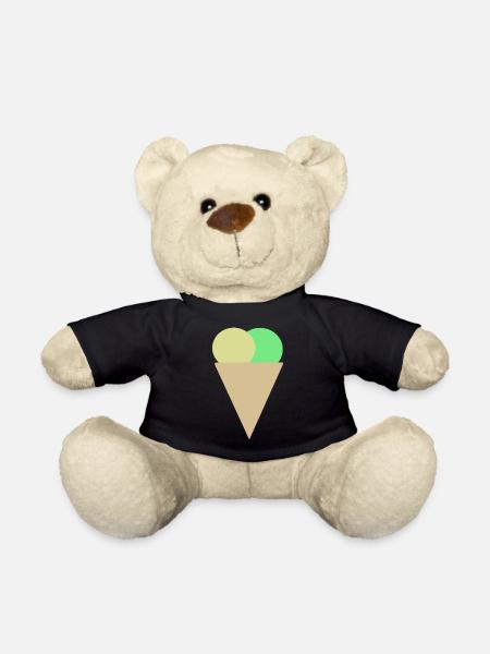 Eis in der Waffel - Teddy - Schwarz