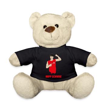 Schweiz Swiss Schwiiz Switzerland Fußball football - Teddy - Schwarz - Vorne