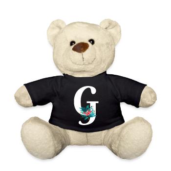 letter G flowered - Teddy Bear - black - Front