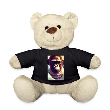 Monkey Animal Astronaut Space Space Universe 2 - Teddy Bear - black - Front