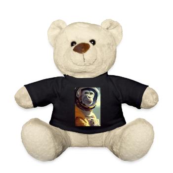 Monkey Animal Astronaut Space Space Universe 1 - Teddy Bear - black - Front