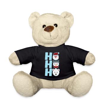 HoHoHo Funny Xmas Stuff Icon Santa Snowman & Bear - Teddy Bear - black - Front