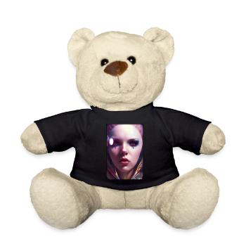 Cyber Goth Woman Future Technology Science - Teddy Bear - black - Front