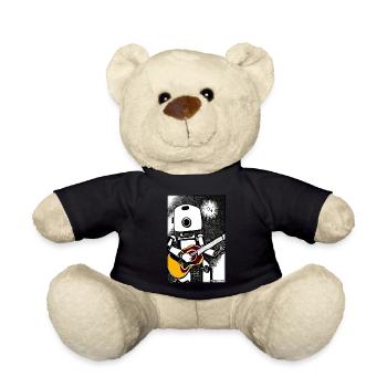 Robot Guitar Guitarist Future Music Comic - Teddy Bear - black - Front