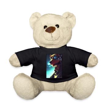 Dog Dog Lovers Cyber Neon Punk Future Sci-Fi - Teddy Bear - black - Front
