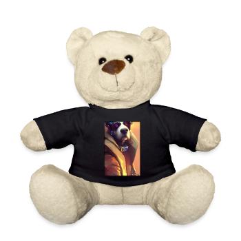 Dog Dog Lovers Cyber Neon Punk Future Sci-Fi - Teddy Bear - black - Front