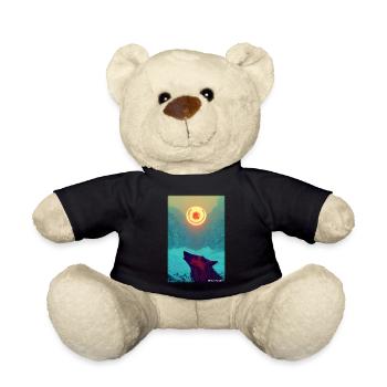 Wolf Tiermotiv Natur Wild Mystisch Wildtier - Teddy - Schwarz - Vorne