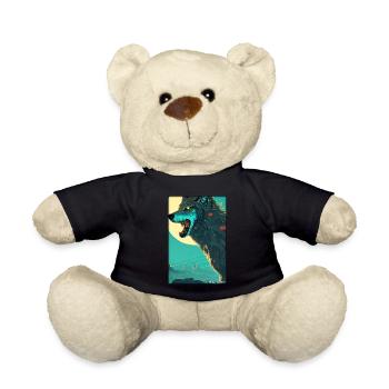 Wolf Tiermotiv Natur Wild Mystisch Wildtier - Teddy - Schwarz - Vorne