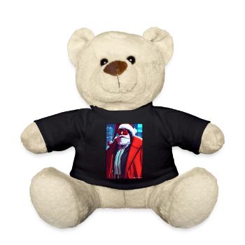 Weihnachtsmann Weihnachten Zukunft Cyber Neon Punk - Teddy - Schwarz - Vorne