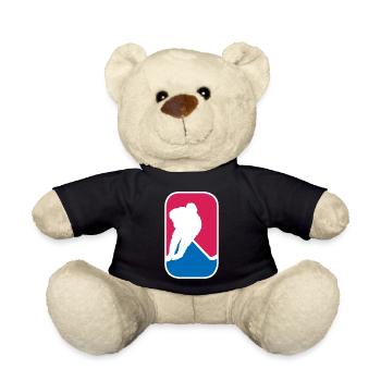 Eishockey Hockey Sport Logo lustig Geschenk - Teddy - Schwarz - Vorne