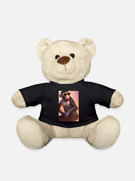 Affe Sonnenbrille Wildtier Affenkopf Tierwelt Zoo - Teddy - Schwarz