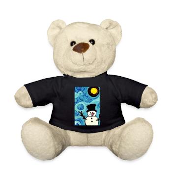 Schneemann Schnee Winter Weihnachten Advent - Teddy - Schwarz - Vorne