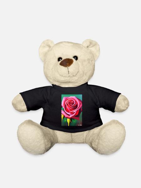 Rose Rose Fleur Spring Meadow Green - Nounours - noir