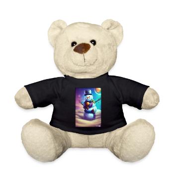 Schneemann Schnee Winter Weihnachten Advent - Teddy - Schwarz - Vorne