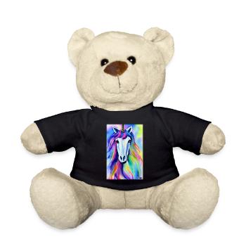 Unicorn Rainbow Magic Fairy Tale Mythical Animal - Teddy Bear - black - Front