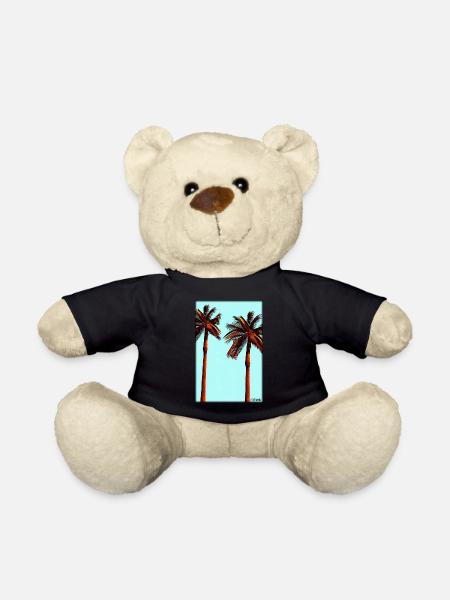 Palme Strand Urlaub Sommer Sonne Meer Reise Ferien - Teddy - Schwarz