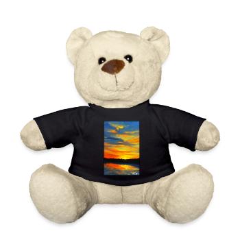 Sunset Sunset Sun Sky Nature Summer - Teddy Bear - black - Front