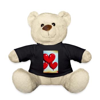Liebe Herz Valentinstag Liebespaar Romantisch - Teddy - Schwarz - Vorne