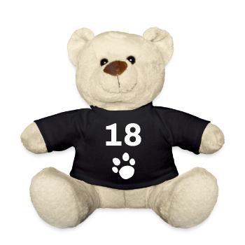 18, Tier tatze, Geburtstagsgeschenk - Teddy - Schwarz - Vorne