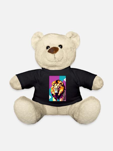 Leo Polygon Arc-en-ciel coloré sauvage Faune sauvage - Nounours - noir