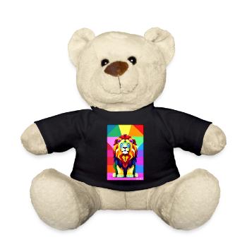 Leo Polygon Arc-en-ciel coloré sauvage Faune sauvage - Nounours - noir - Devant
