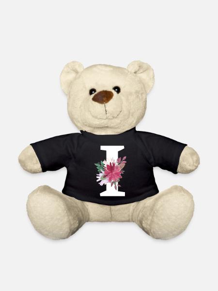Blumenbuchstabe i - Teddy - Schwarz