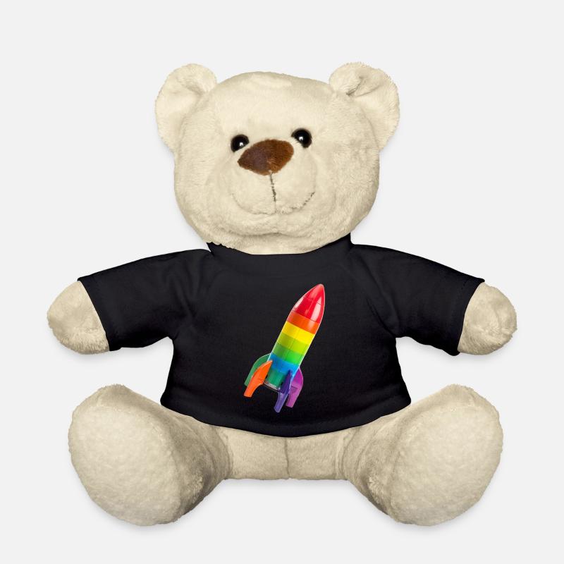 Une fusée colorée sur une trajectoire inclinée - Nounours - noir