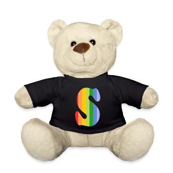 Buchstabe S Regenbogen - Teddy - Schwarz - Vorne