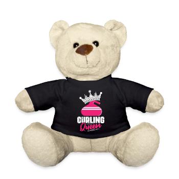 Curling Queen Broom Curler Ice Sport - Teddy Bear - black - Front